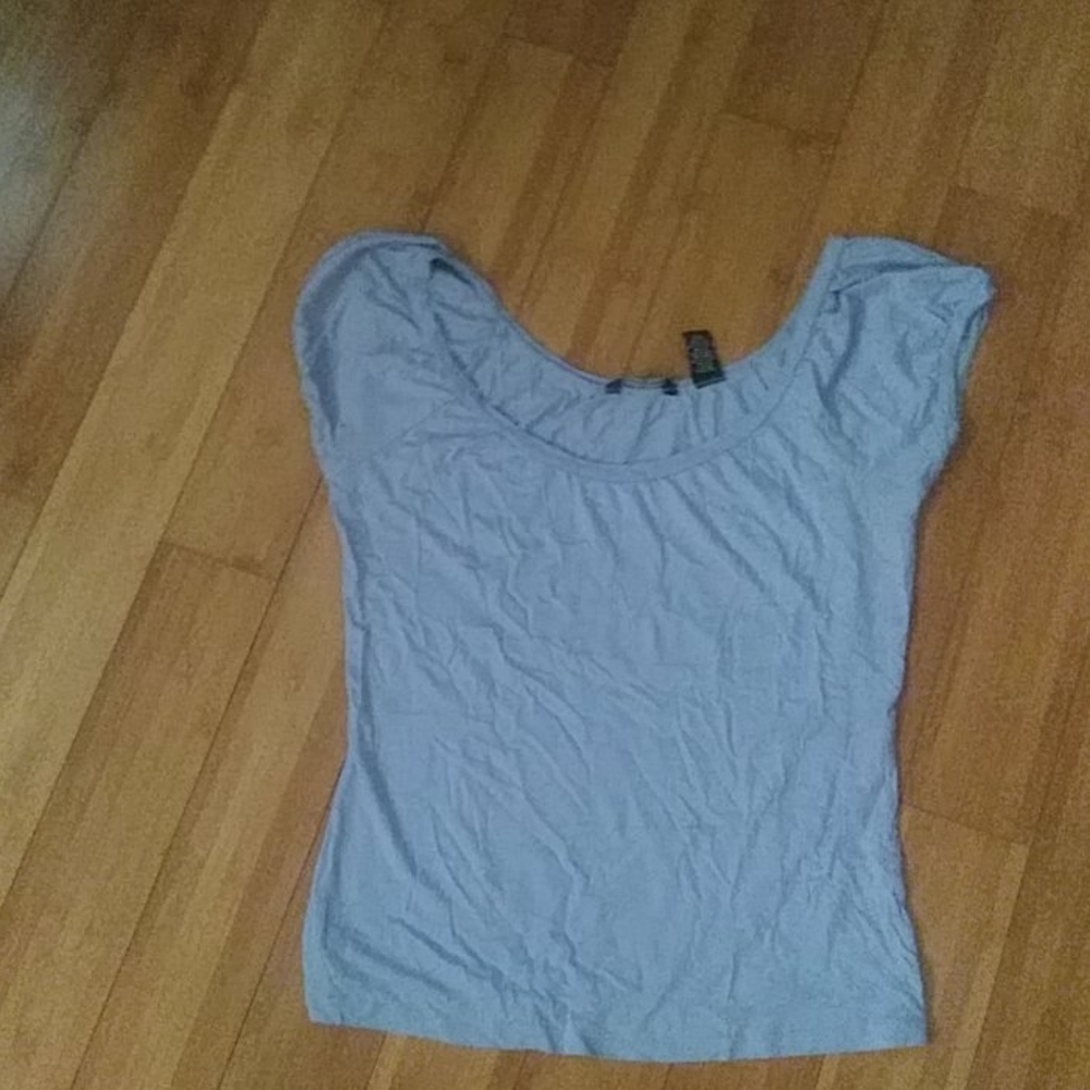 Ny&Co scoop neck light blue capped sleeve top